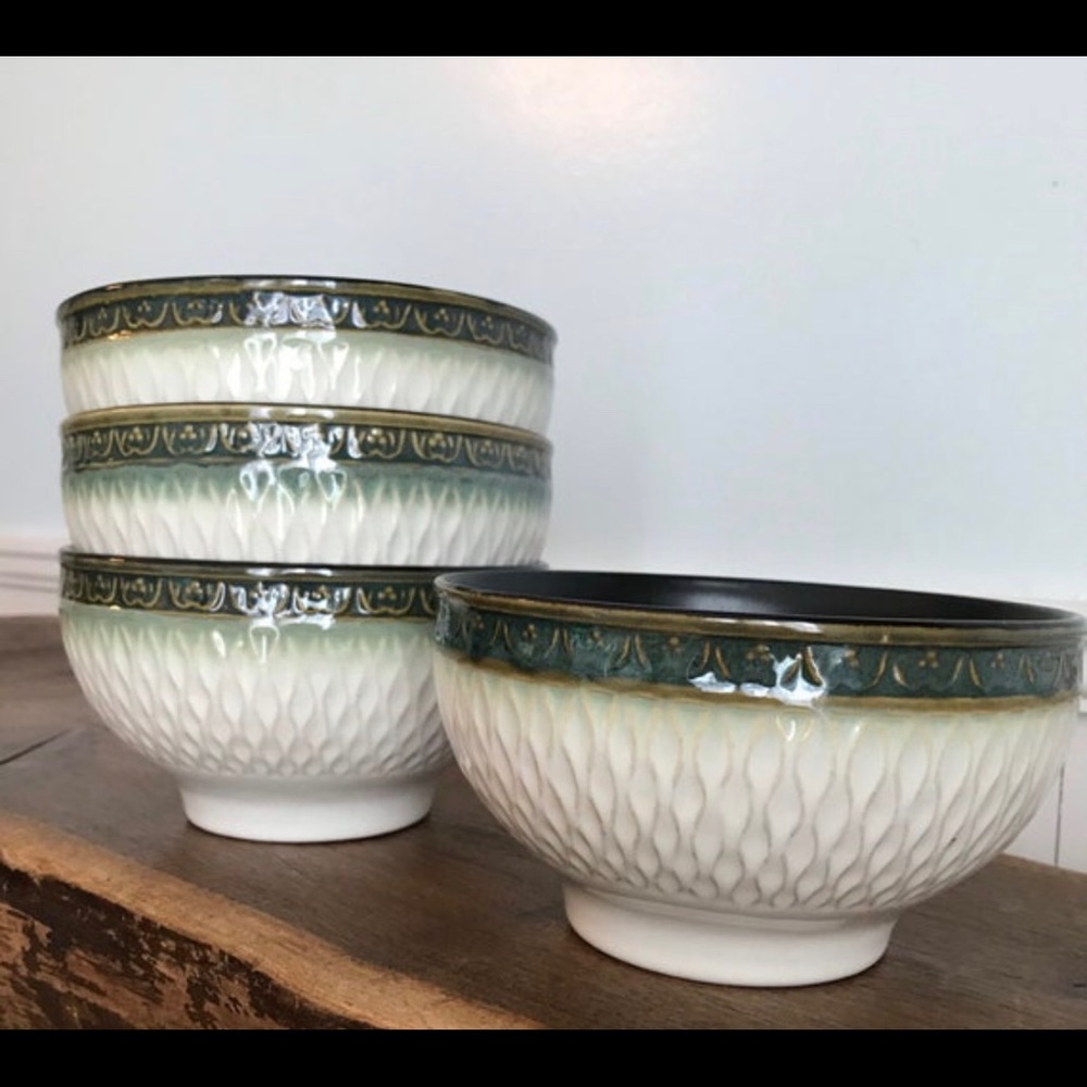 Mika’sa sorrento green soup/cereal bowls set of 4